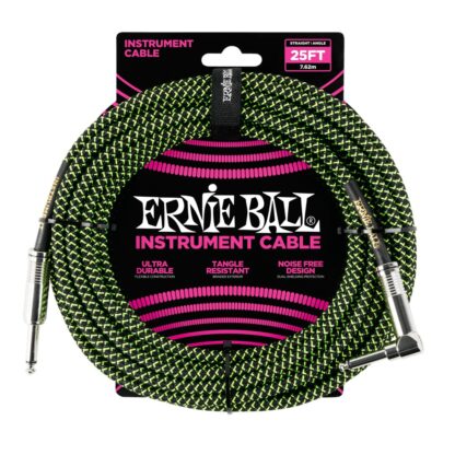 ERNIE BALL 6066 Black/Green 7.5m instrumentni kabel