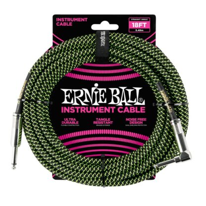 ERNIE BALL 6082 Black/Green 5.5m instrumentni kabel
