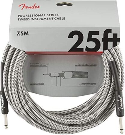 FENDER PRO 25´ 7.5 m WHT TWD instrumentni kabel