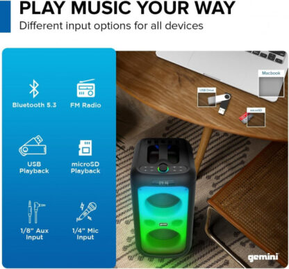 GEMINI GGO-2650L Bluetooth Party aktivni zvočnik - Image 3