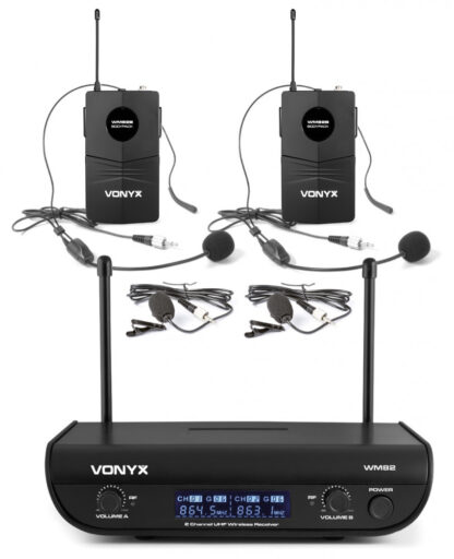 VONYX WM82B DIGITAL UHF 2-CHANNEL Set brezžični naglavni mikrofon