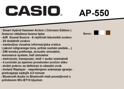 CASIO AP-550BK NEW CELVIANO Blk digitalni klavir komplet - Image 2