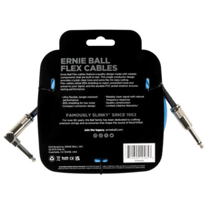 ERNIE BALL 6464 FLEX STRAIGHT / ANGLE Blue 3m instrumentni kabel - Image 2