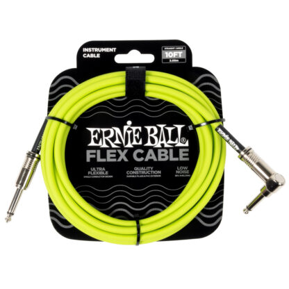 ERNIE BALL 6465 FLEX STRAIGHT / ANGLE Green 3m instrumentni kabel