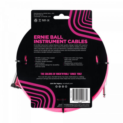 ERNIE BALL 6083 Neon Pink 5.5m instrumentni kabel - Image 2