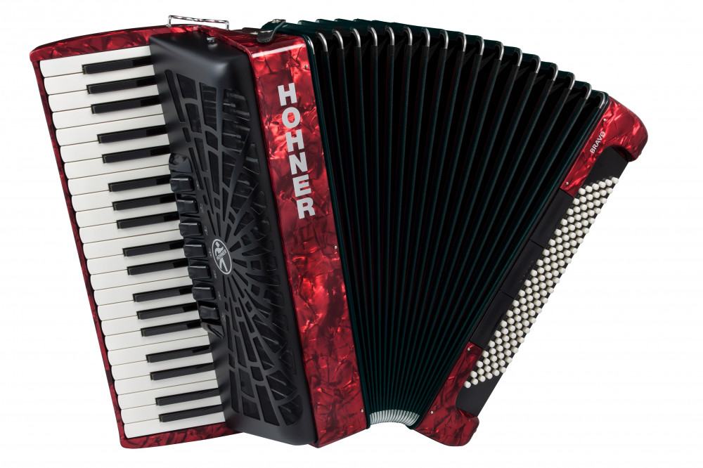 HOHNER ACCORDIONS BRAVO III 120 New Bellow Red klavirska harmonika s torbo